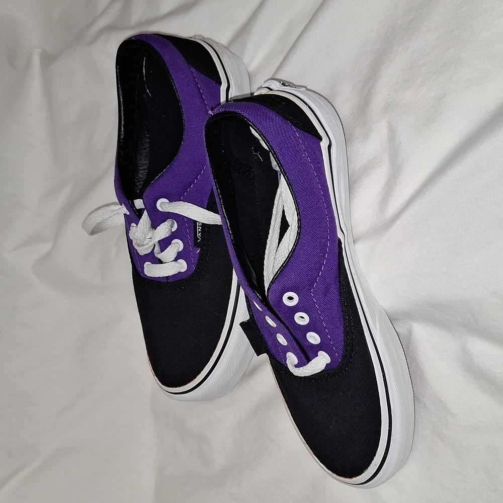 Purple Black Vans Youth size 1